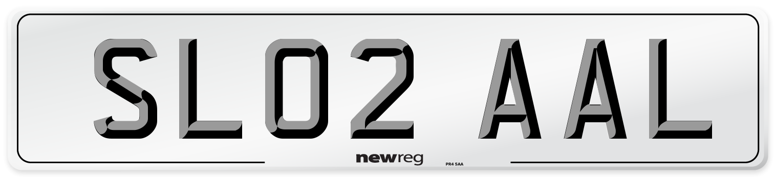 SL02 AAL Number Plate from New Reg